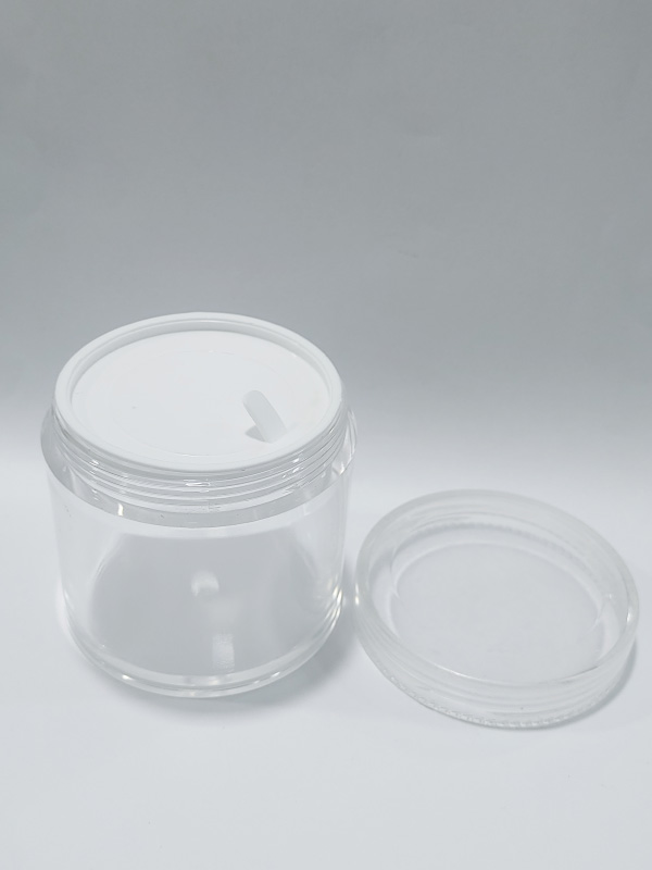 100 GM Clear SAN Cream Jar with Lid and Transparent ABS Cap